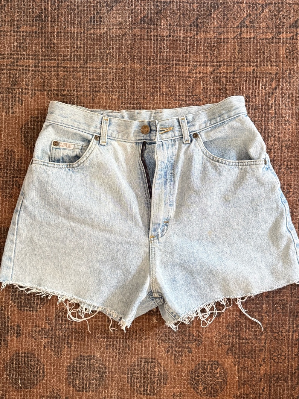 Lee Vintage Denim Shorts Western Cutoff Light Wash 26”